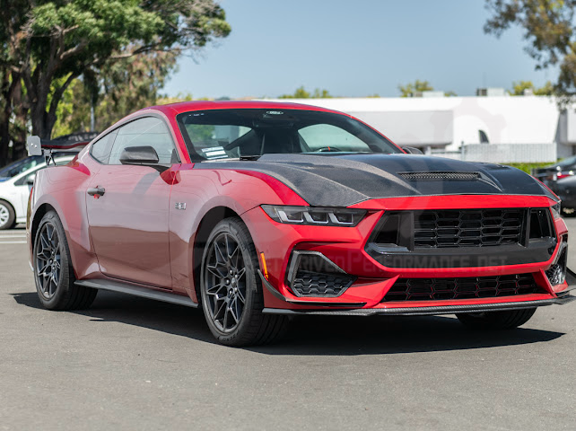 2024-Up Ford Mustang S650 | Terminator Style CARBON FIBER Front Vented Hood
